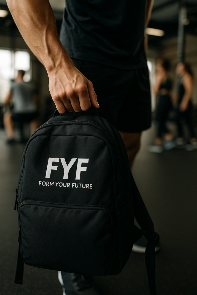 chatgpt ręka sięgająca po plecak na siłce